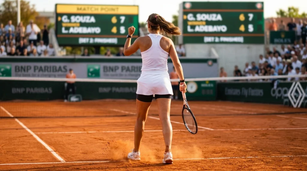 Tennisspieler feiert Comeback nach Satzrückstand auf dem Platz